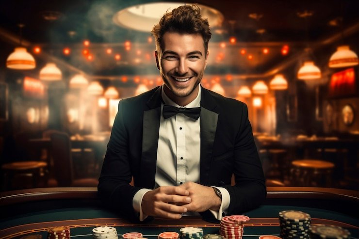 Studio live-dealer presidentslot dengan dealer profesional dan multi-kamera untuk Lightning Roulette